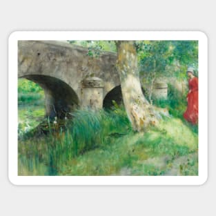 The Bridge in Grez by Carl Larsson Sticker